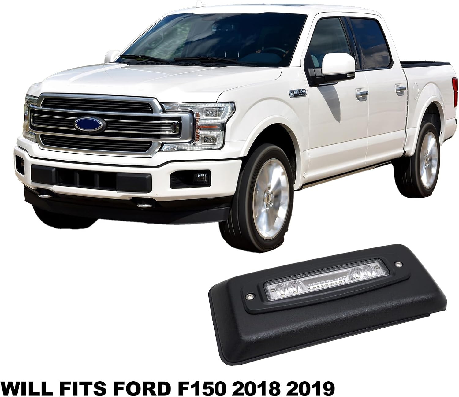 for Ford 2018 2019 Front Cap Left and Right Bumper Guards Pads Cap Cover with Lights for Ford F150 2018 2019 Accessories