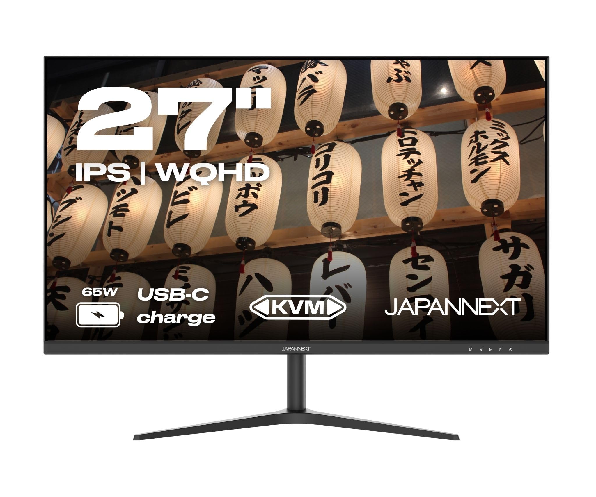 JapanNext Monitor 27 Zoll IPS WQHD (2560x1140) | HDR & KVM | USB-C-Laden (65W) Höhen- & Neigungsverstellbar (HSP) Integrierte Lautsprecher | G-Sync/FreeSync | 2 Jahre Garantie | JN-IPS27FHDR-C65W-HSP