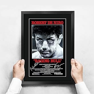 HWC Trading Raging Bull The Cast Robert De Niro Martin Scorsese Gifts Printed Poster Signed Autograph Picture for Movie Memorabilia Fans - A3 Framed
