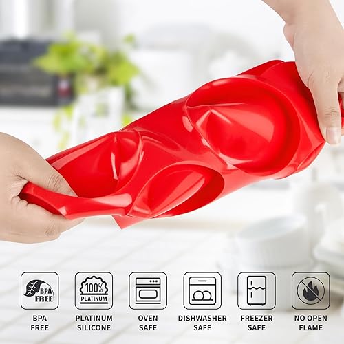 Miniatura 3 de Moldes de silicona para huevos de 4 pulgadas para sándwiches de desayuno, paquete de 2 moldes de silicona redondos antiadherentes para hornear