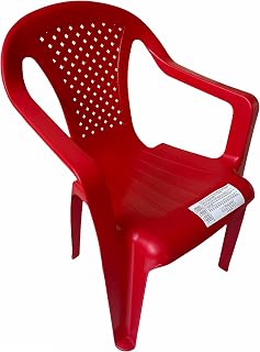 Sillas de niño Juego de 2 piezas de polipropileno con reposabrazos apilables, colores surtidos (rojo)