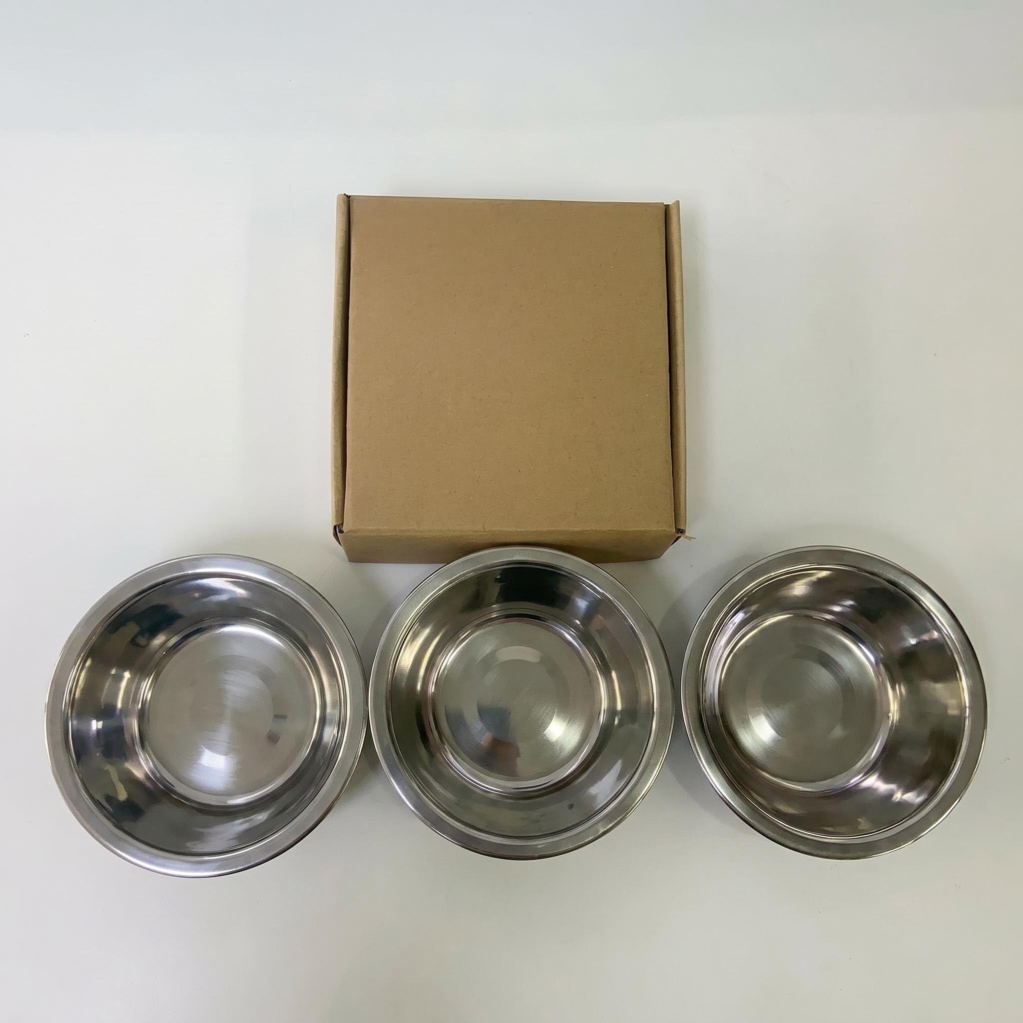 Stainless Steel Cat Bowls Set of 3, 13cm Replacement Feeding Bowls for Raised Cat Bowl Stand, Food and Water Dishes for Cats, Kittens, Puppies and Small Dogs (3)