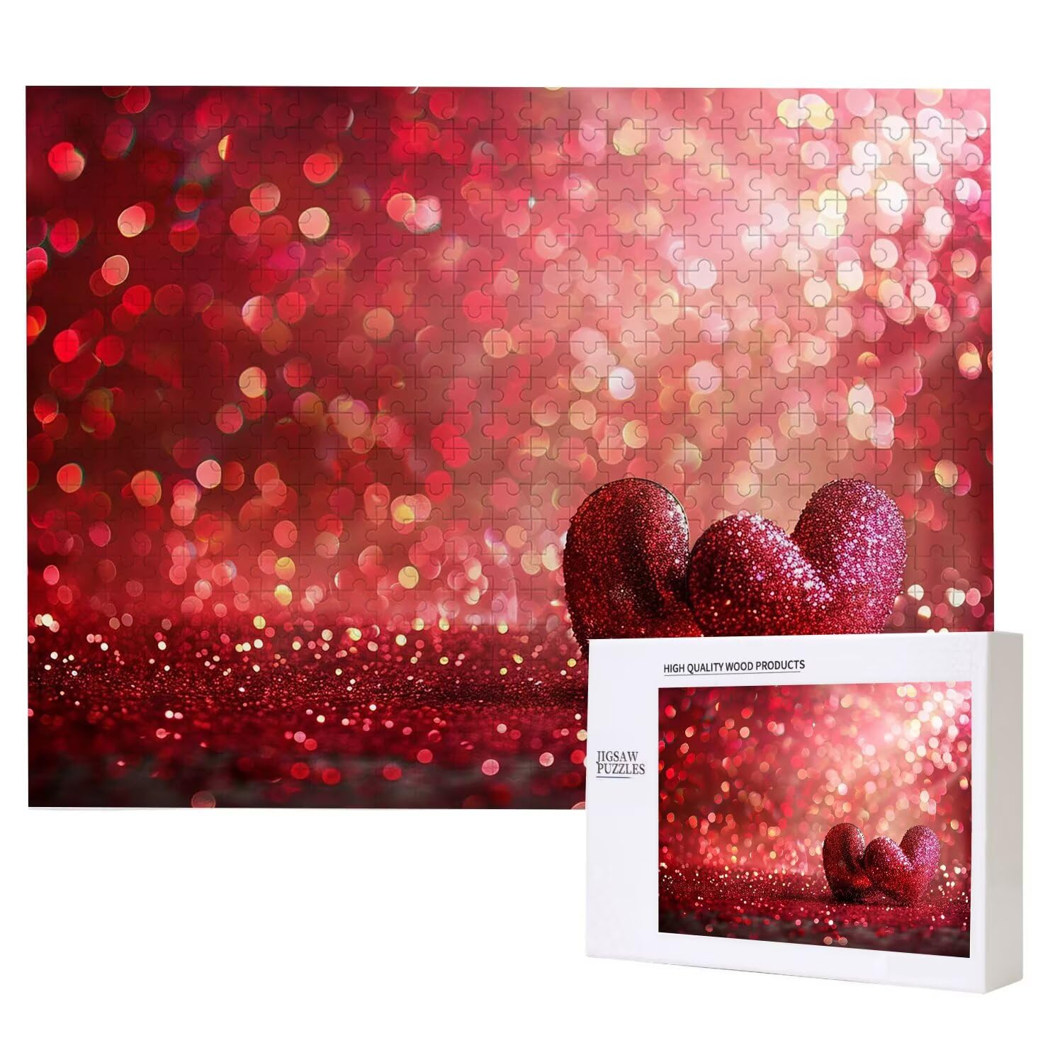 Jigsaw Puzzle, 1000 Pezzi Puzzle Classici, Amore Puzzle Rilassamento Intelligence, Mpossibile Difficile Puzzles impegnativo per adulti Puzzles per Gioco Familiare, Regalo per Amore Amico Rosso K0F-162