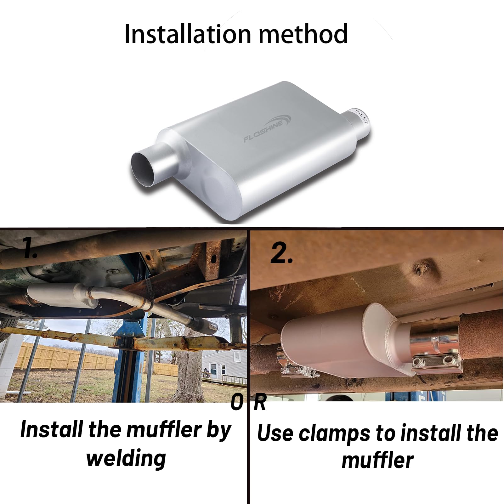 Universal Mufflers Dual Chamber 2.5" offset inlet (ID) 2.5" center outlet (ID) Performance Automotive Muffler Exhaust FH42541