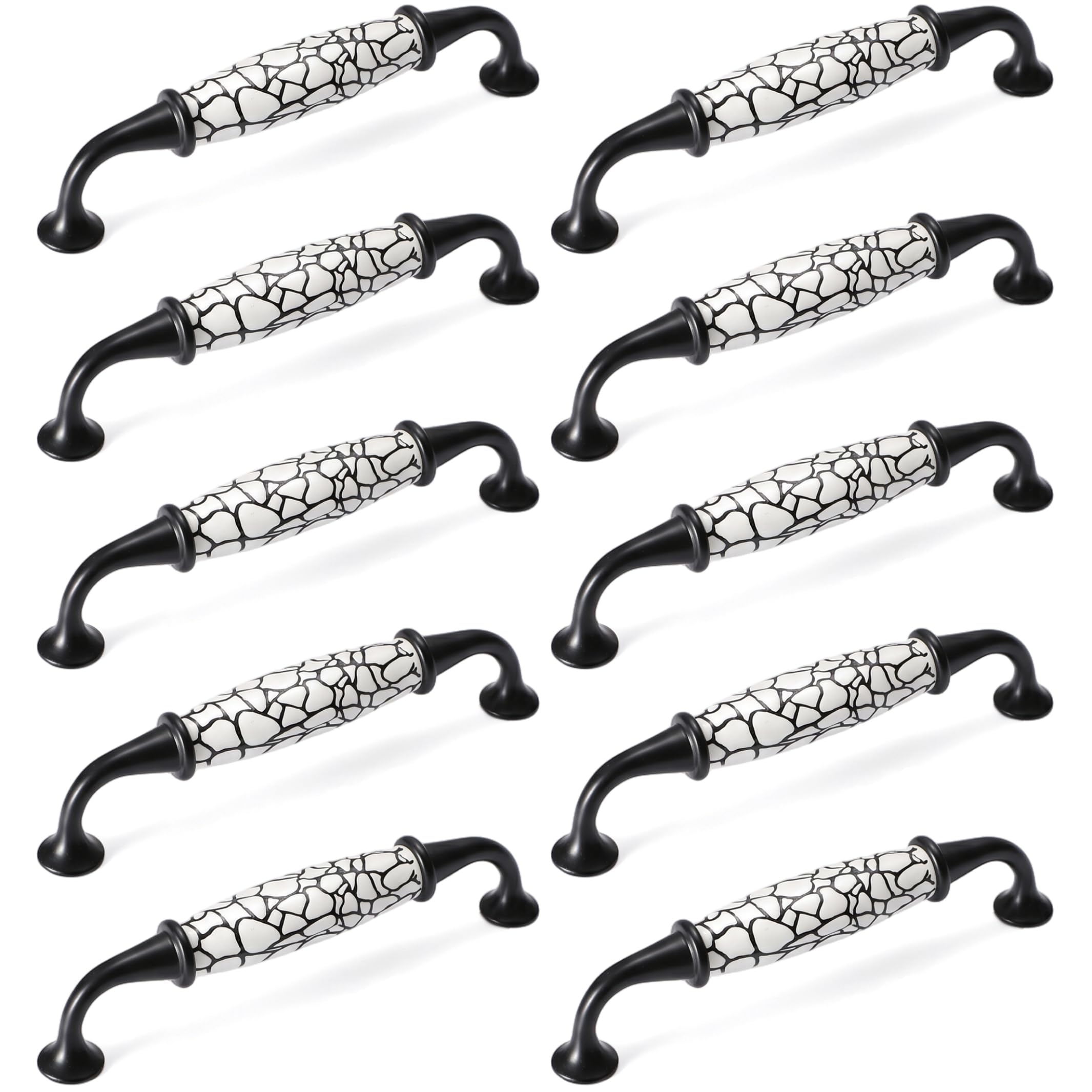 Tiradores de cerámica para cajones modernos: juego de 10 piezas decorativas de 5 pulgadas