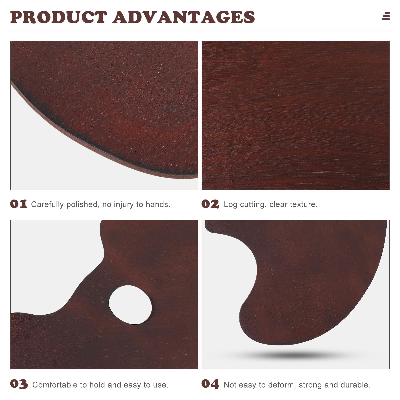HOMOBABE de Madera Ligera para Mezclar Colores, Bandeja Fácil de Transportar Adecuado para Pintura Artística en y