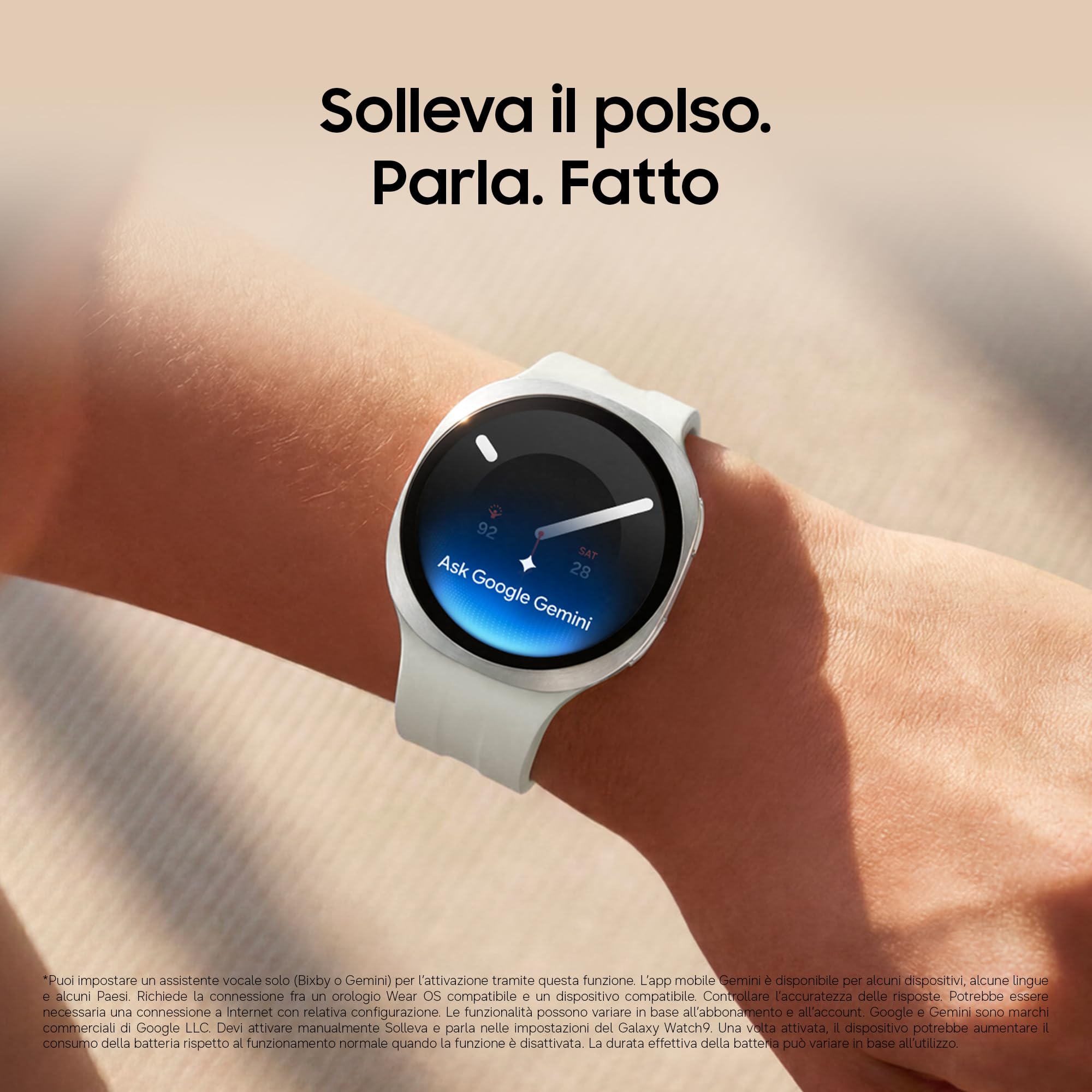 Samsung Galaxy Watch9, 44mm, Silver, LTE [Versione Italiana] | Design Sottile Anti-Urto, Guida al Sonno, Coaching Salute, Benessere Cardiaco, Batteria da 445 mAh, Snapdragon Wear Elite