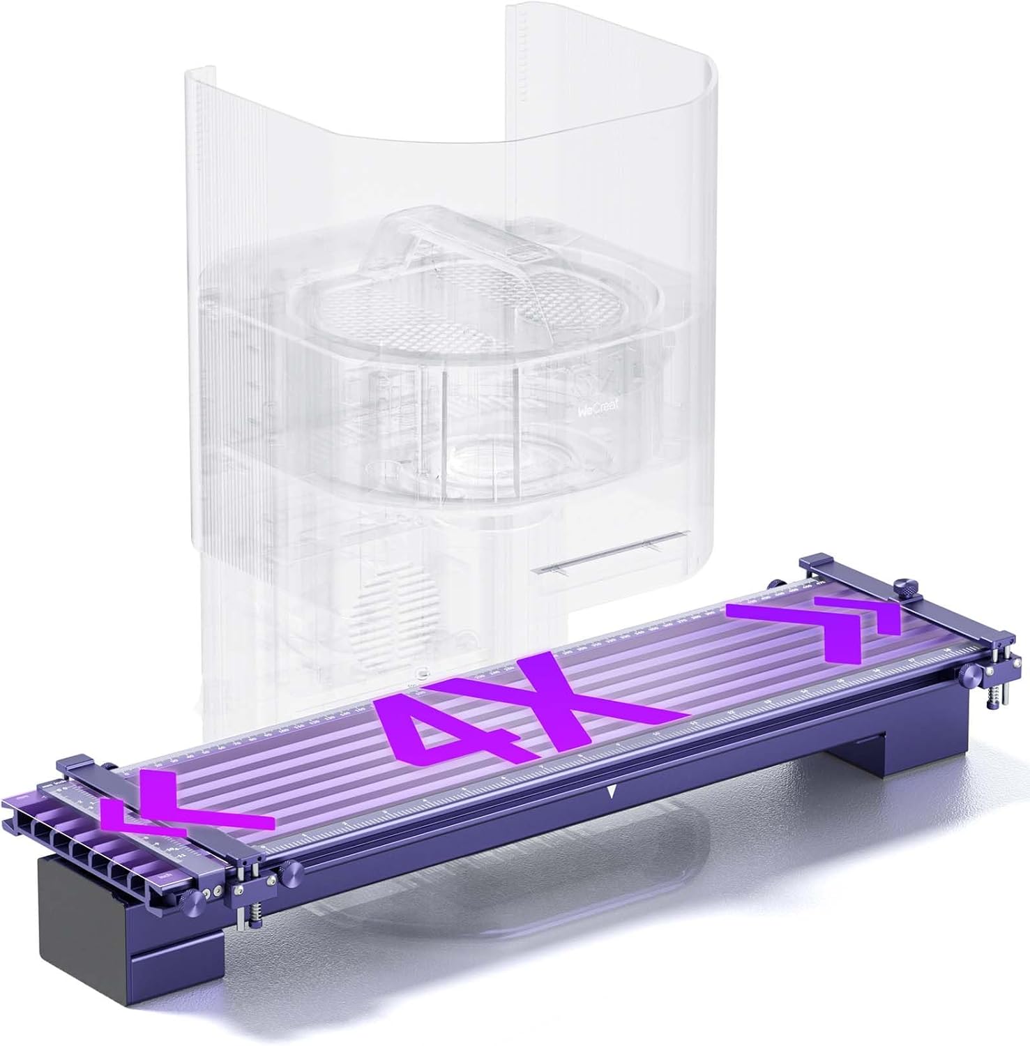 Slide Extension for WeCreat Lumos Laser Engraver, 4X Expanded Working Area (520×116mm) for Batch Engraving, Compatible with Rotary Kit for Long Cylinder Engraving