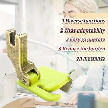 2pcs Professional Adjustable Hemming Presser Foot with Seam Guide,Multifunctional Sewing Attachment for Home Machines,Left/Right Adjustable Hemmer Foot for Perfect Seams,Easy Fabric Guide Tool,Orange