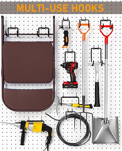 Miniatura 2 de INCLY Paquete de 10 ganchos resistentes para tablero de clavijas, 1/4 de pulgada, soporte para herramientas de tablero de clavijas, accesorios