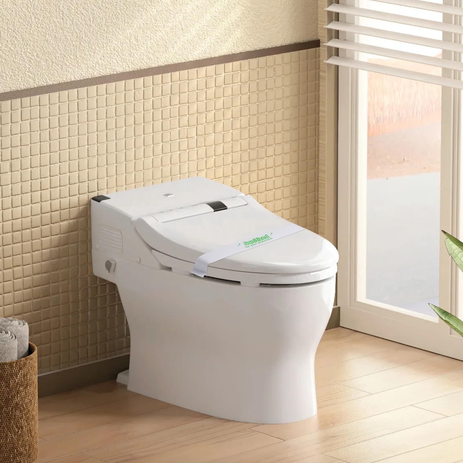 Banda de asiento de inodoro, banda de papel impreso para asiento de inodoro, tiras de asiento de inodoro, uso profundo en hospitales, hoteles y moteles, 40 cm de largo x 3,5 cm de ancho,