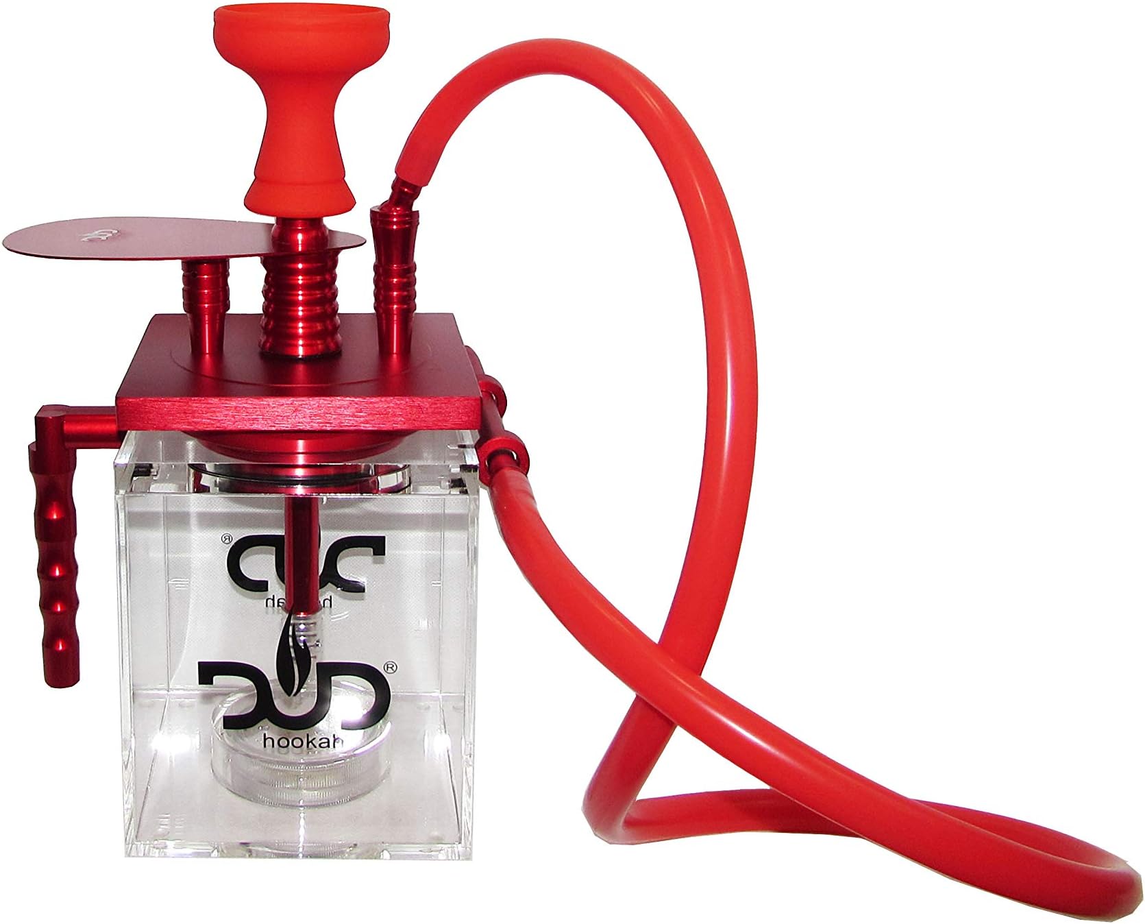 Club Acrylic The Mug Hookah Set – Complete Hookah Kit with Single Hose, Durable Construction, Portable Perfect for Home and Party Use Red