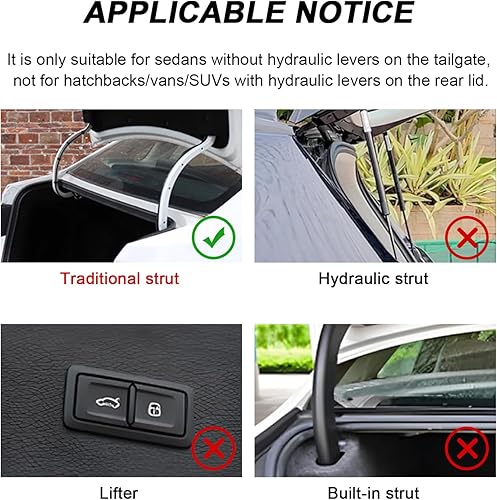 Miniatura 2 de x xotic tech Tapa de arranque de cola de maletero de coche, ajustable, flexible, ajustable, dispositivo de resorte de elevación, pieza de automóvil