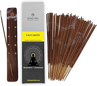 Sponsored Ad - Simply Vedic Incense Sticks Premium Palo Santo Handmade Agarbatti with Incense Holder| 250 Grams| Lasts 45 ...