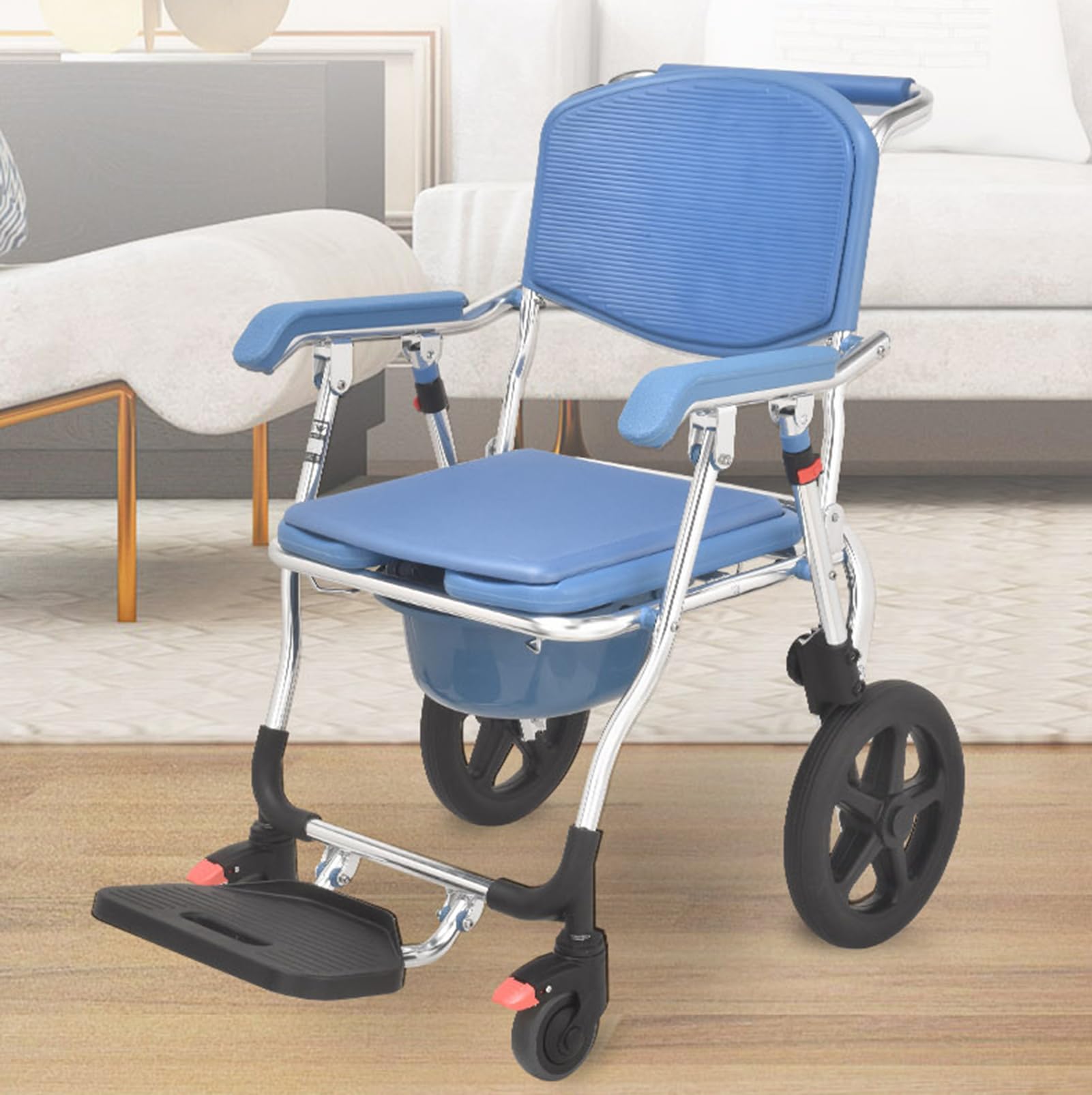 Chaise de transport mobile pour douche et WC charge 150kg