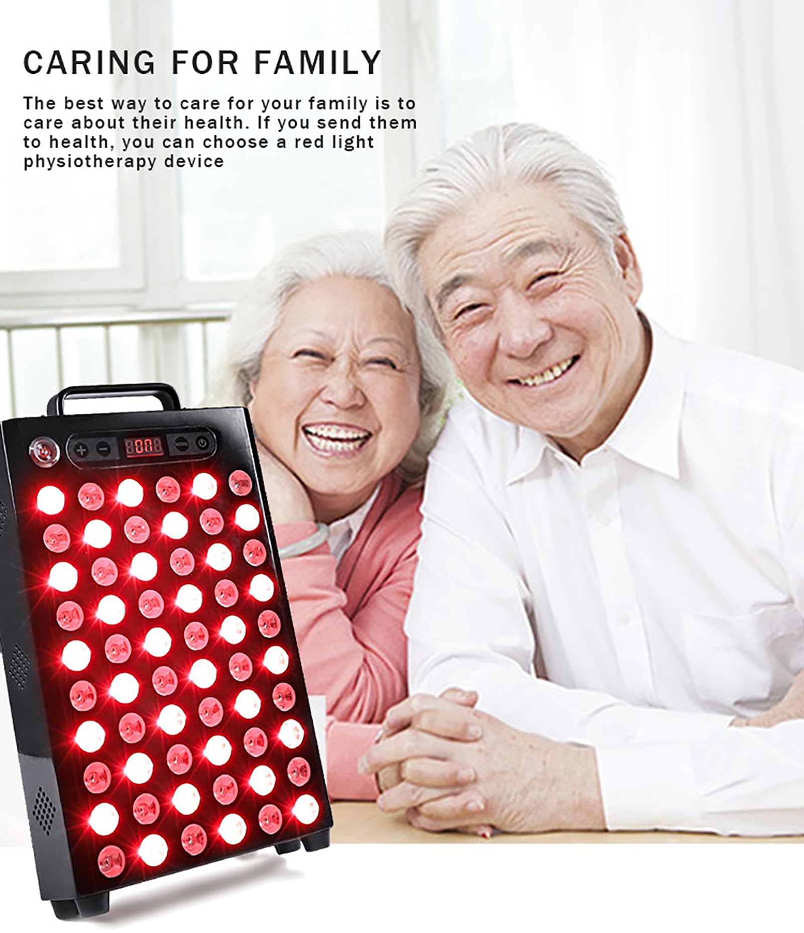 Panele do terapii światłem czerwonym, biurko 660 nm 850 nm urządzenie do terapii światłem czerwonym w bliskiej podczerwieni, obrót o 360 stopni, 60 diod LED, 100 W, do twarzy i ciała