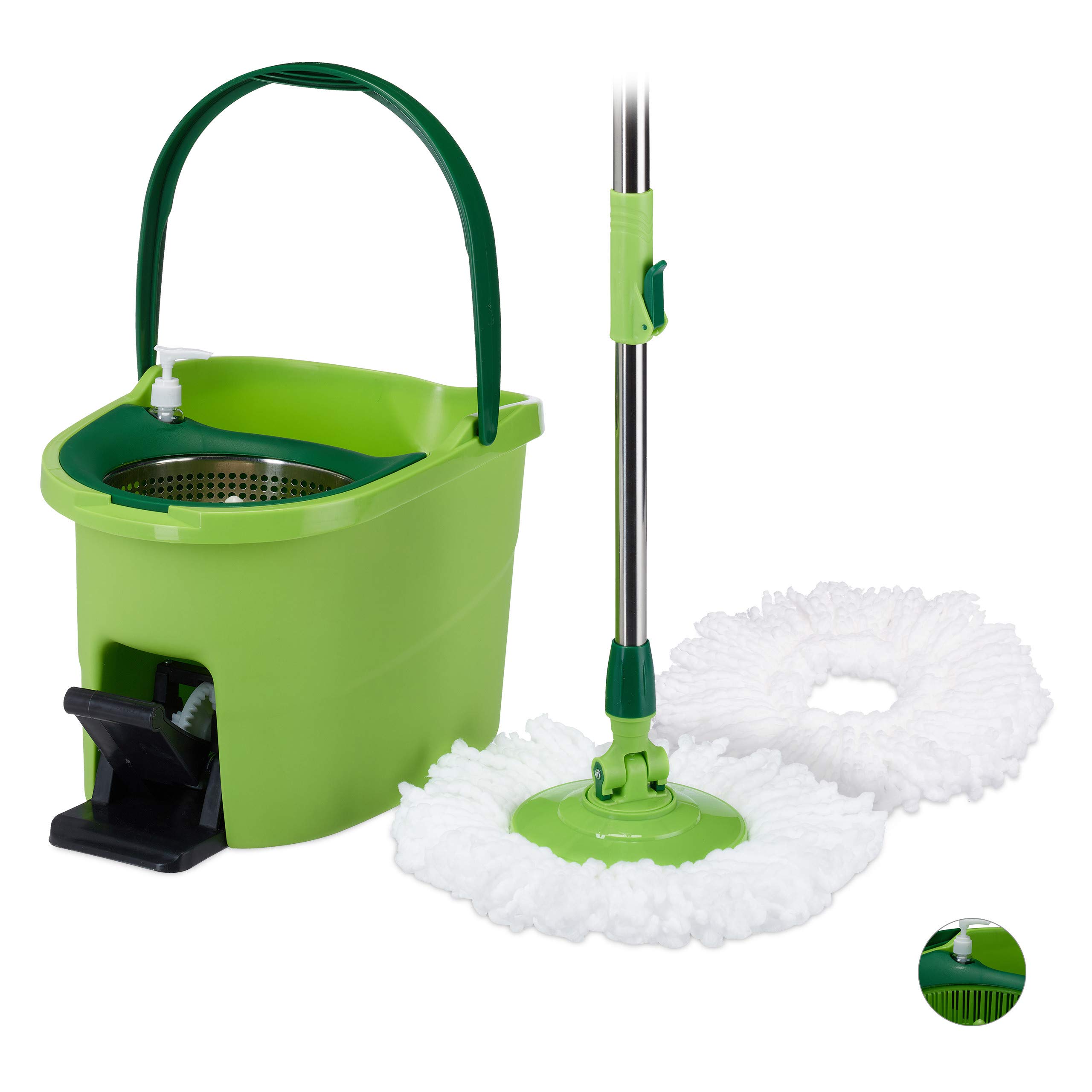Secchio Lavapavimenti Con Strizzatore A Pedale - Mocio Microfibra Per Pulizia Efficiente