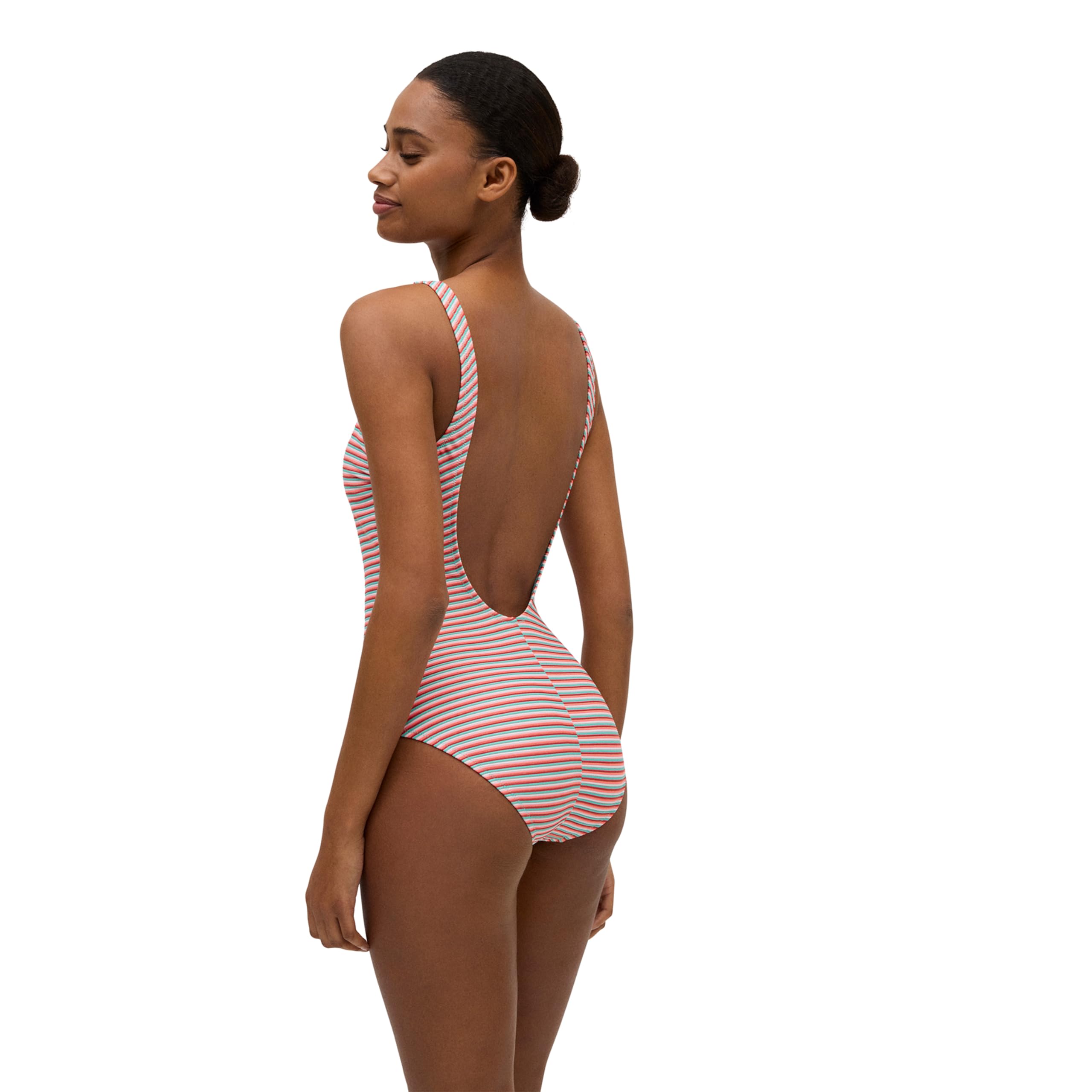 YSABEL MORA - Bañador Reductor Rayas Multicolor Mujer