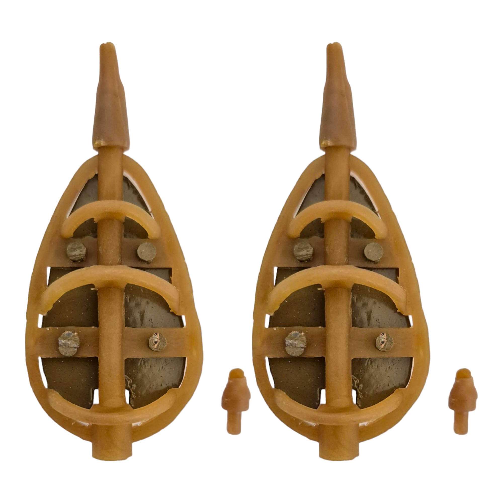 Pasturatori Feeder Piato 2 x 60g Drop Shape - Kit Carpfishing Completo con Girelle da Pesca Carpa - Pasturatore Pesca per Pellet & Boiles
