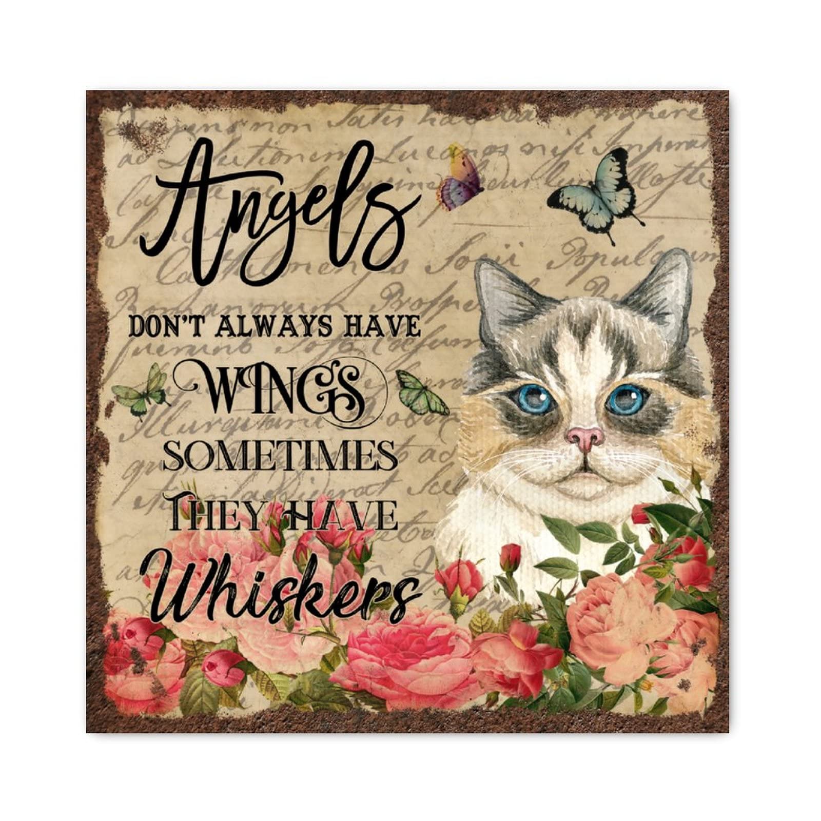 Panneau en bois Angels Don't Always Have Wings avec finitions artisanales 30,5 cm