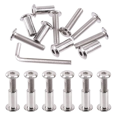 Swpeet Carbon Steel Black Hex Drive Socket Cap Bolts Barrel Nuts ...