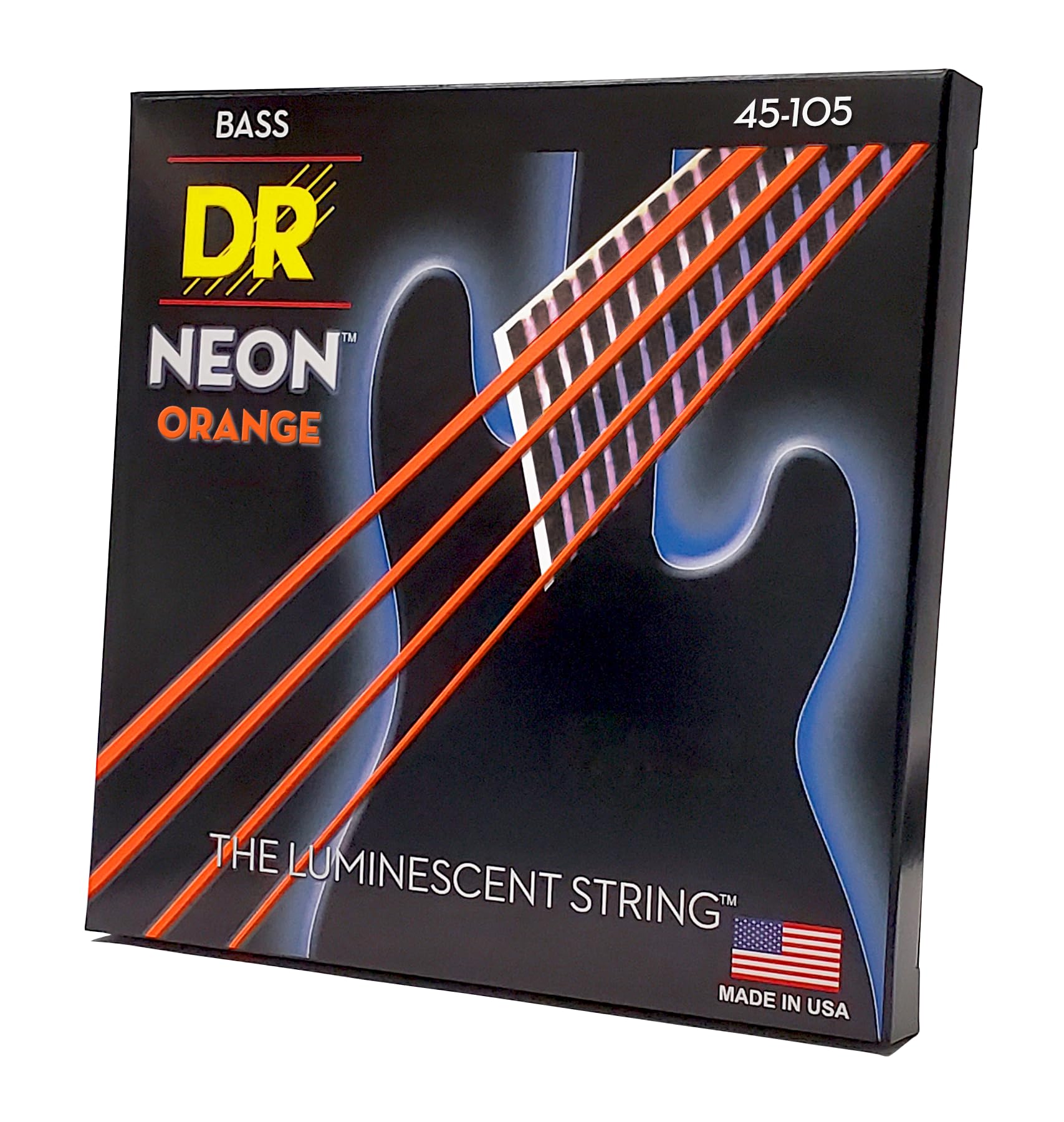 DR String NOB-45 Corde per basso arancio neon (45-105)