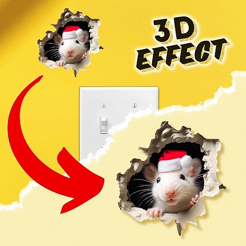 Miniatura 11 de The Mice That Stole Christmas - Calcomanía de pared, decoración navideña, extraíble, amantes de la Navidad, niños, calcomanías de pared con agujero