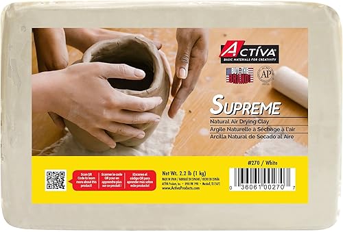 Miniatura 9 de ACTIVA Supreme Artist's Air-Dry Modelado, 3.3 libras, arcilla blanca