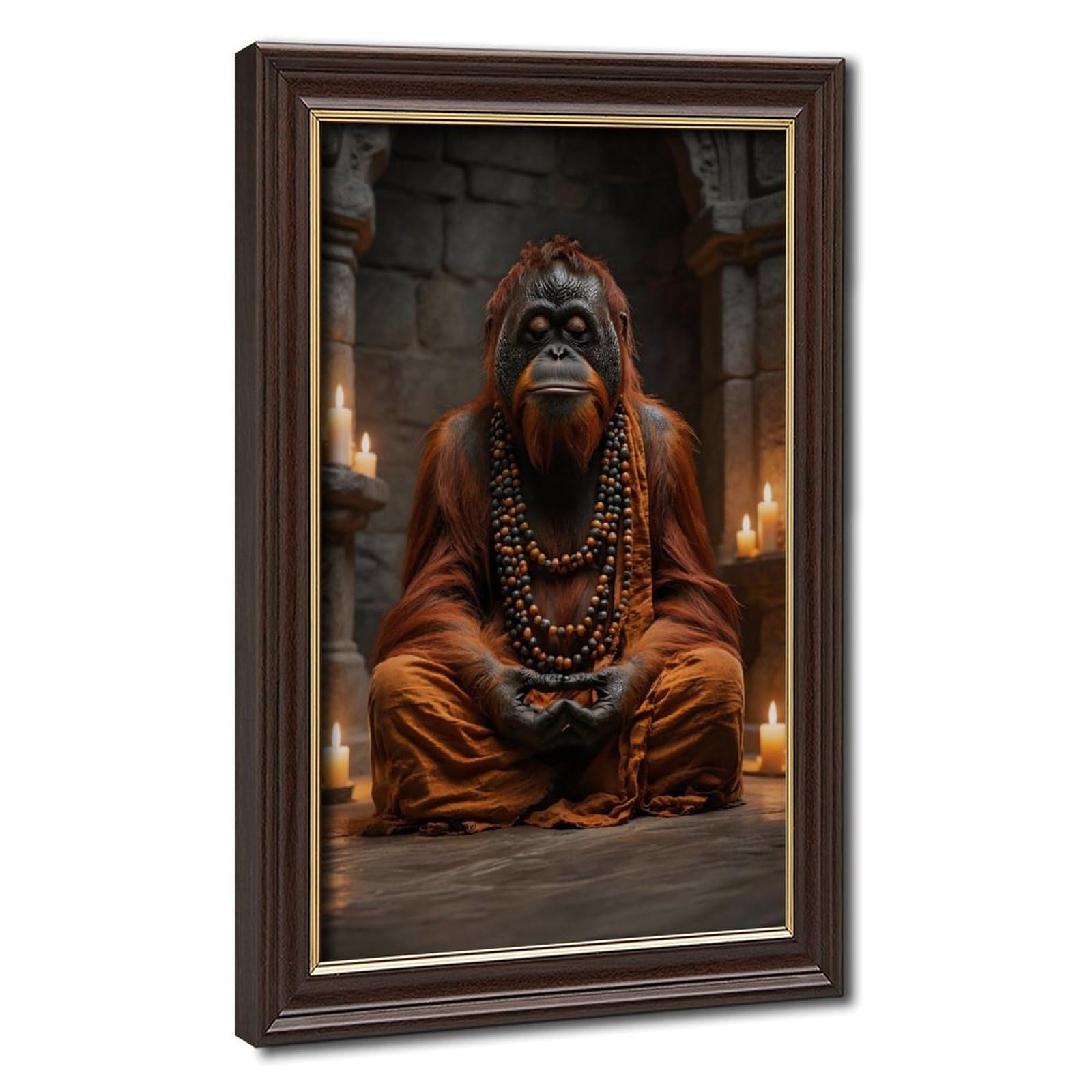 Bareronor Zen Ape Meditating Canvas Poster for Living Room Decor Gift