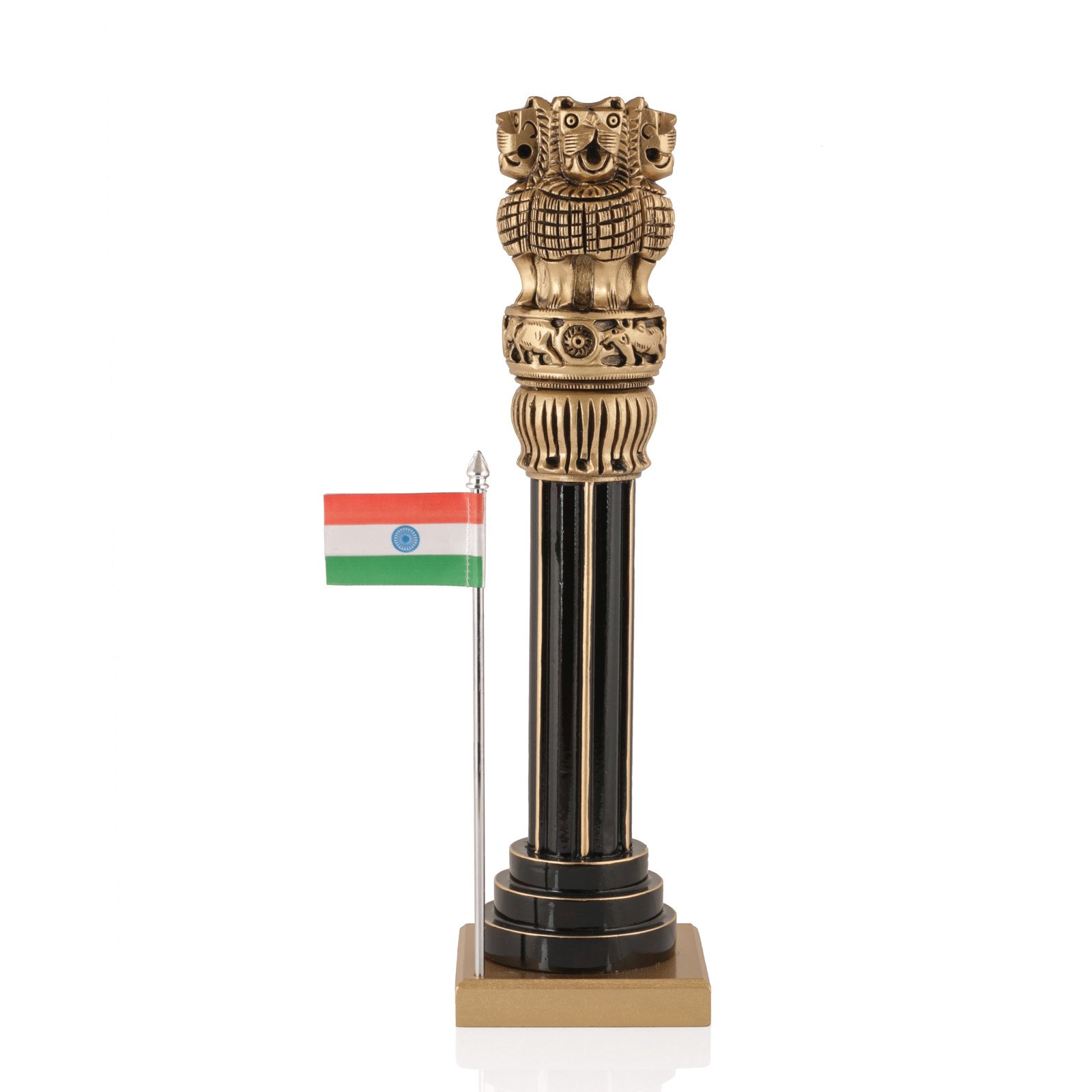 Buy Collectible India Wooden Ashok Chakra Stambh Showpiece, Medium