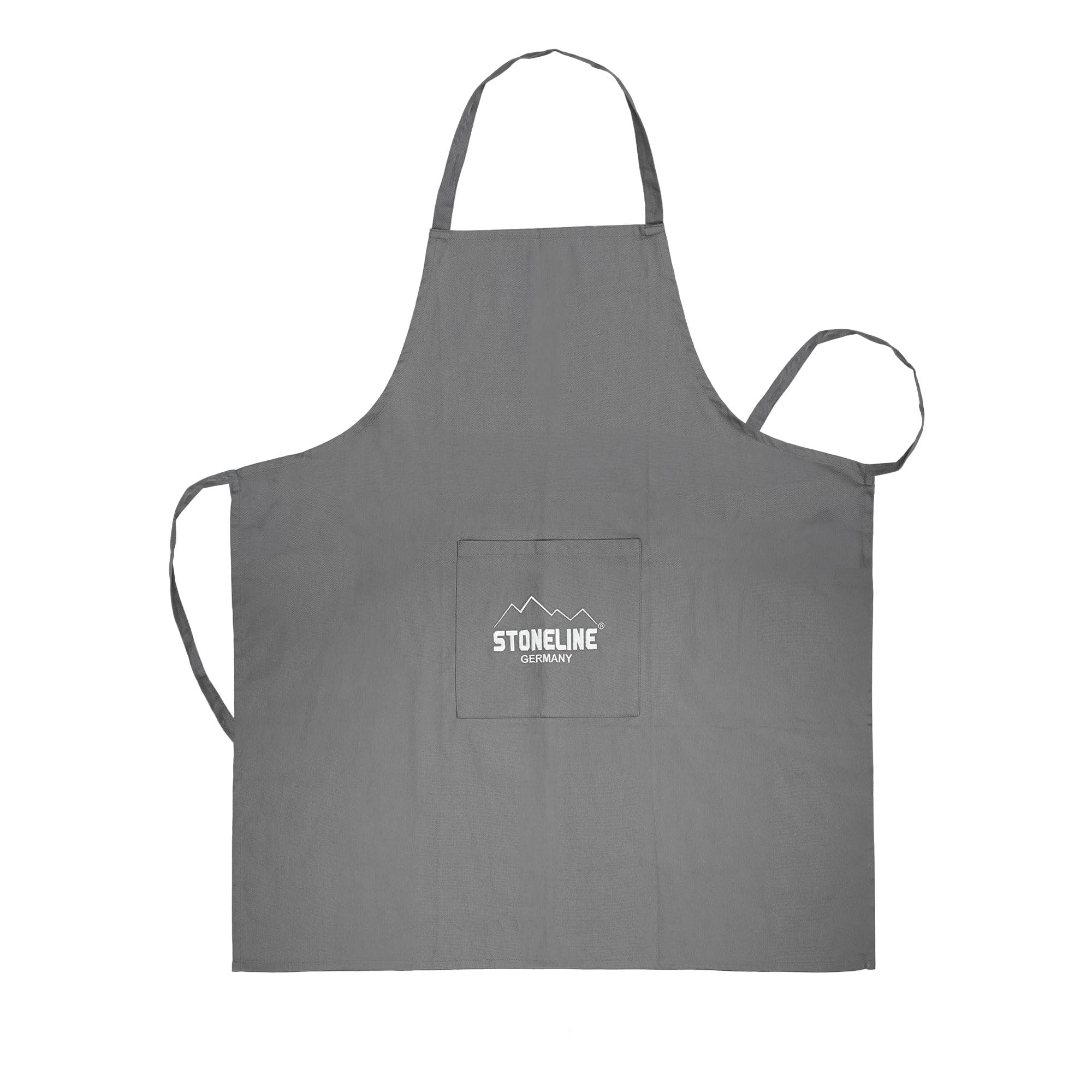 STONELINE Küchenschürze Baumwolle mit Tasche – Grau, Universalgröße