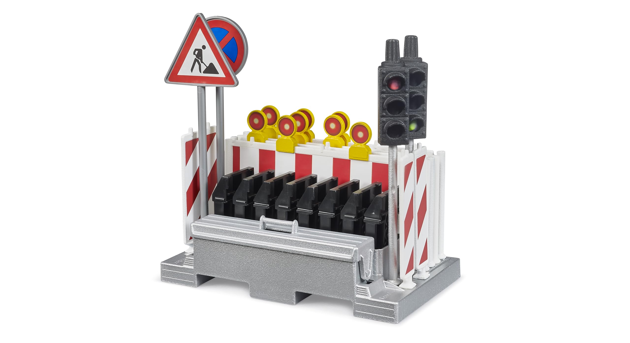 bruder 62009 - Accessori Set di sicurezza stradale con semaforo - Accessori, cantiere, costruzione stradale, veicoli da cantiere