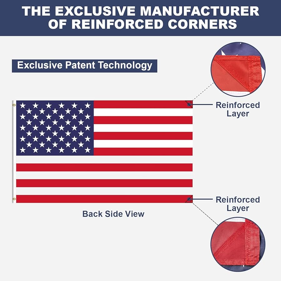 American Flag 3x5 Outdoor Heavy Duty, American Flags for outside 3x5 , Heavy Duty Nylon USA Flags with Durable Brass Grommets, Sewn Stripes Standard, 300D Nylon USA Flag for Indoor Outside Decoration - image 3