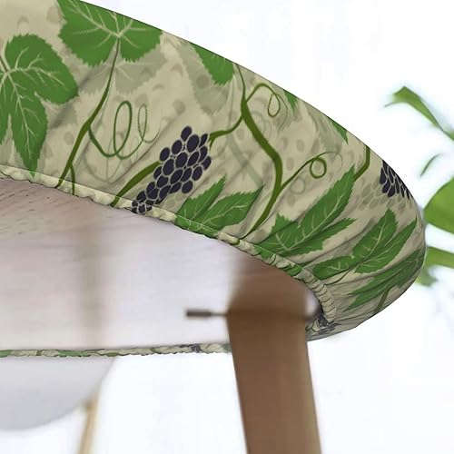 Vista 27 de Delerain Mantel redondo ajustable de hortensia azul, mantel redondo impermeable con borde elástico, lavable, para interiores y exteriores, se adapta