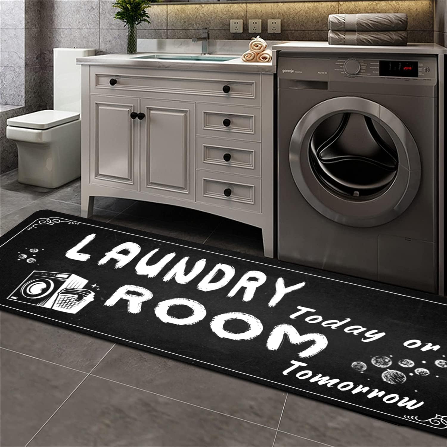 Laundry Room Rug Non Slip Floor mats Farmhouse Large