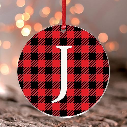 Adorno de letra J con inicial texto en inglés Recuerdo nombre familiar adorno para árbol de Navidad decoración de árbol de Navidad elegante colgante Adorno de letra J con inicial texto en inglés Recuerdo nombre familiar adorno para árbol de Navidad decoración de árbol de Navidad elegante colgante