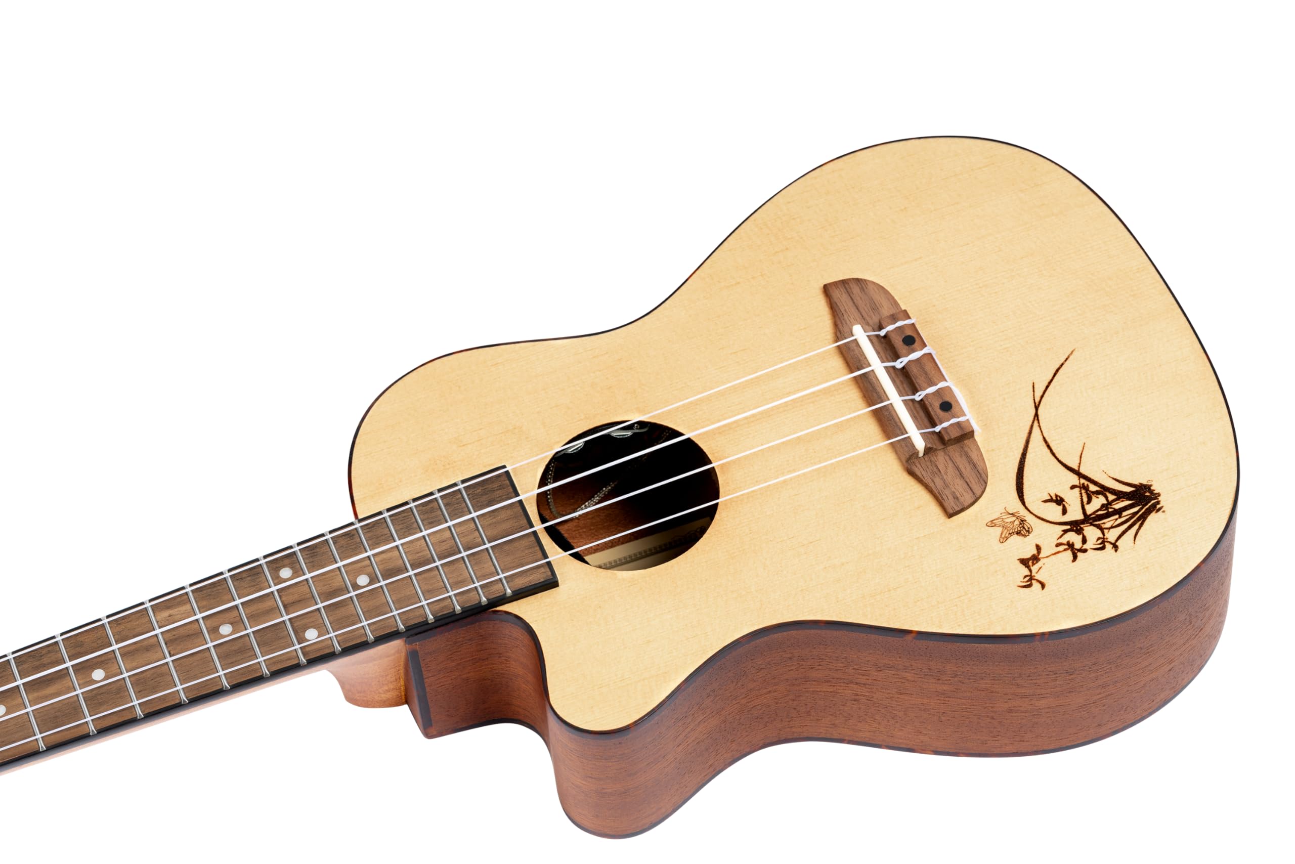 Ortega Guitars Konzert Ukulele Linkshänder – Elektro-Akustisch – Bonfire Series – Fichte, Sapele, Natur (RU5CE-L)