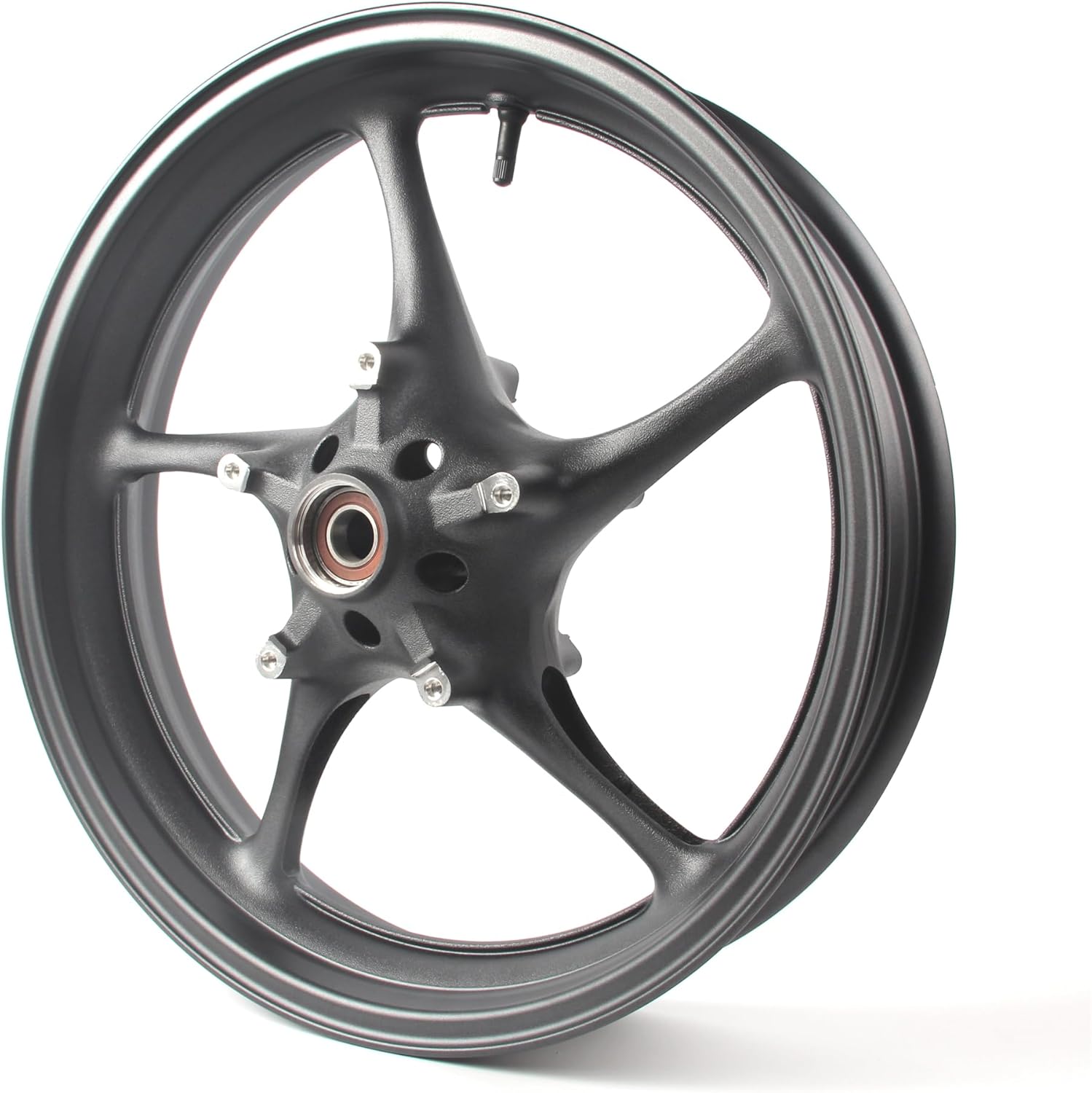 Matte Black Front Wheel Rim and Brake Discs Rotors Compatible with Yamaha FZ1 2006-2009, Motorcycle Replacement Accessories Parts