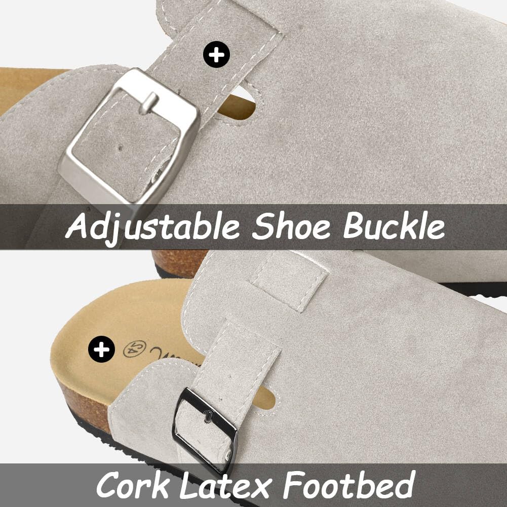 WINSEAD Clogs for Women Men Dupes Unisex Slip-on Potato Shoes Footbed Suede Cork Clogs and Mules