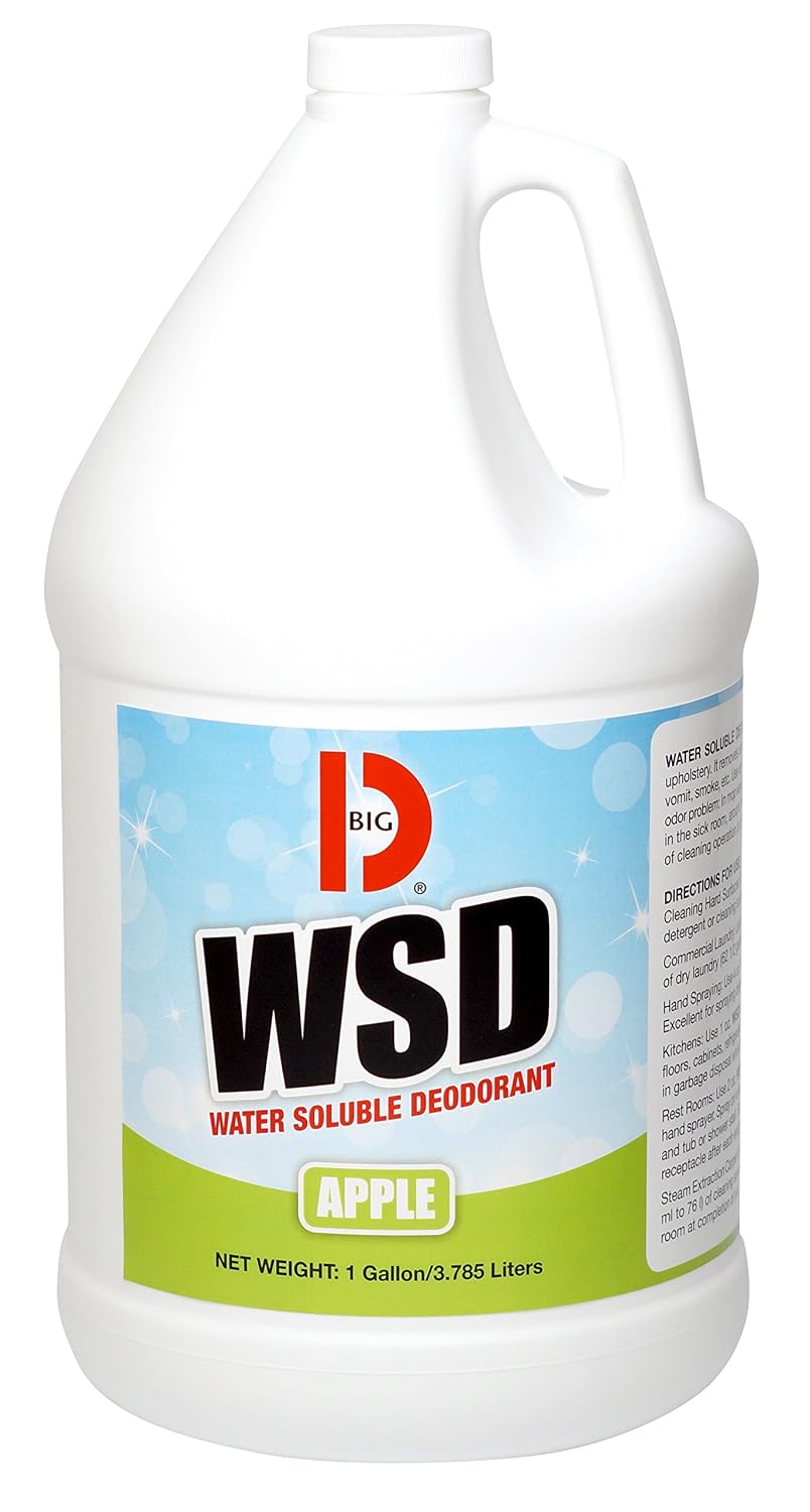 Big D 1656 Water Soluble Deodorant, Apple Fragrance, 1 Gallon (Pack of 4) - Add to any cleaning solution - Ideal for use in hotels, food service, health care, schools and institutions