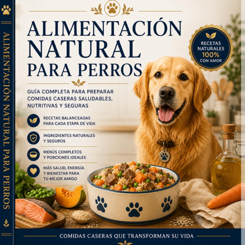 Alimentación Natural Para Perros: Guía completa para preparar comidas caseras saludables, nutritivas y seguras (Cocina Saludable para Perros. Serie Completa de Nutrición Canina)