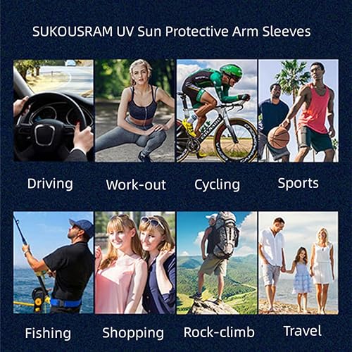 Miniatura 7 de Mangas de compresión con protección solar UV, pasamontañas, máscara facial, mangas deportivas refrescantes para hombres y mujeres, esenciales para