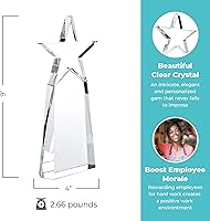 Vista 2 de Baudville Trofeo grabado – Cristal – Torre con estrella en la parte superior – Premio para empleados – Grabado personalizado de hasta cuatro líneas