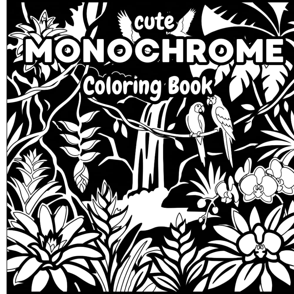 Cute Monochrome Coloring Book