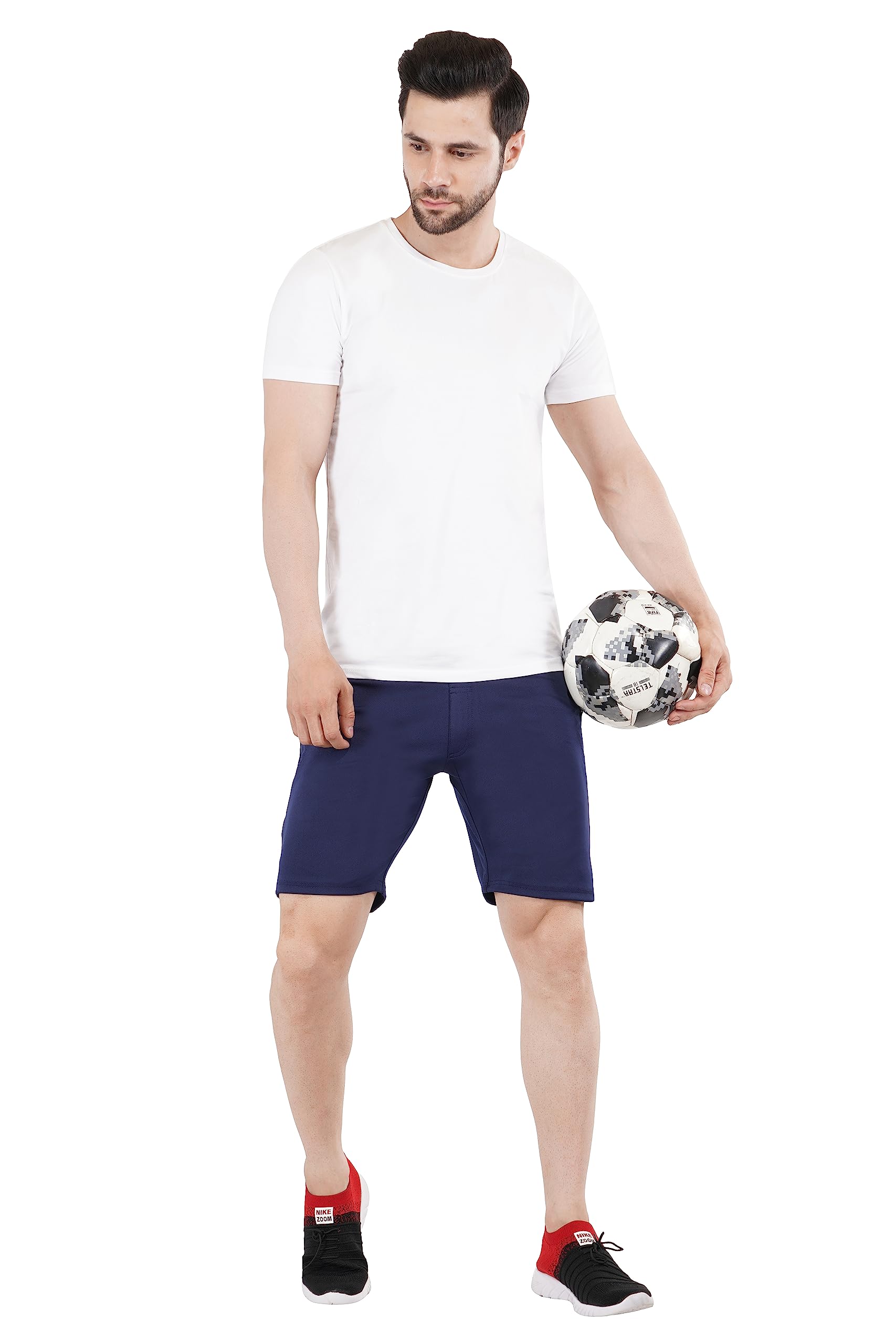 Fervour Polyster Men's Shorts Lower Bottomwear With Zip Pocket Trendy Gym Wear Stretchable Breathable & Comfortable Fabric