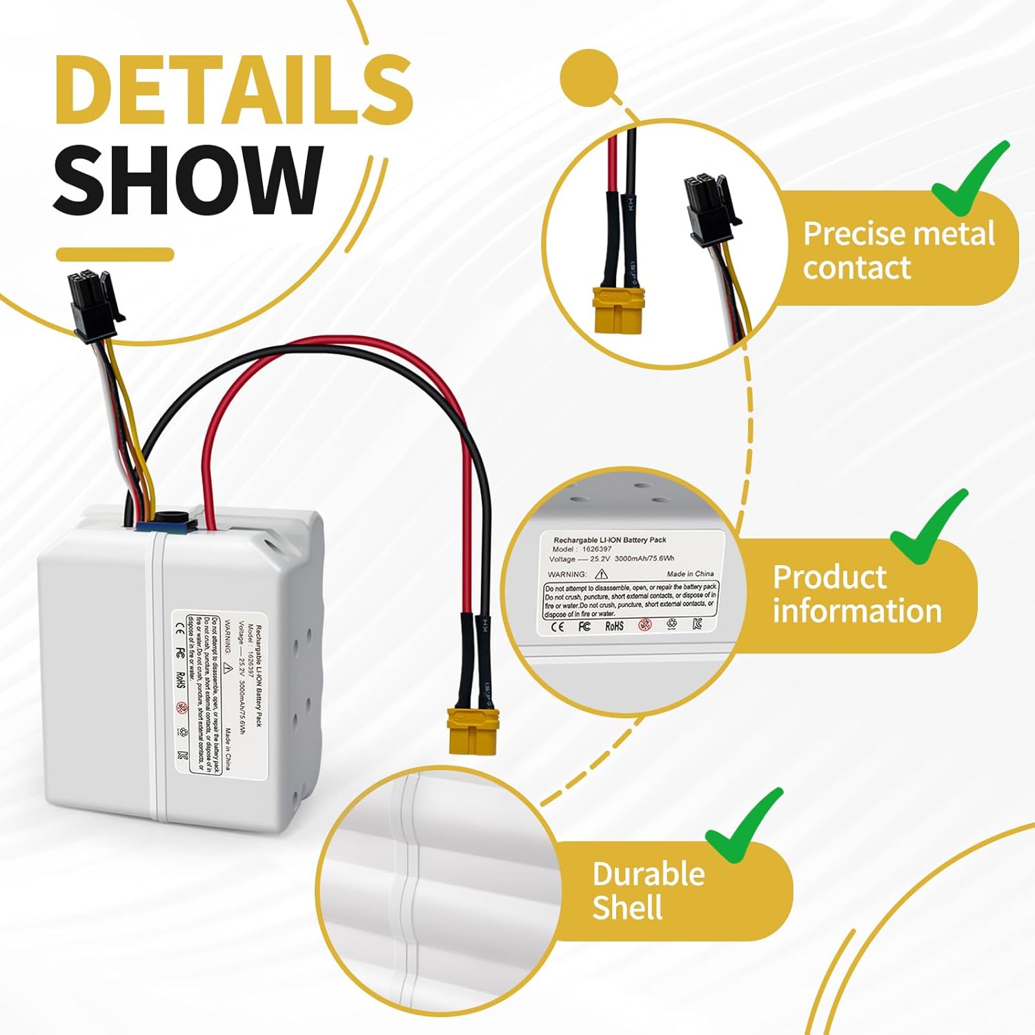 Remate 3000mAh 25.2V Replacement Battery for Bissell ICONpet Turbo Series (All Models), Compatible with 3177A 3177B 31781, NOT for 21.6V ICONpet & 25.2V ICONpet Pro