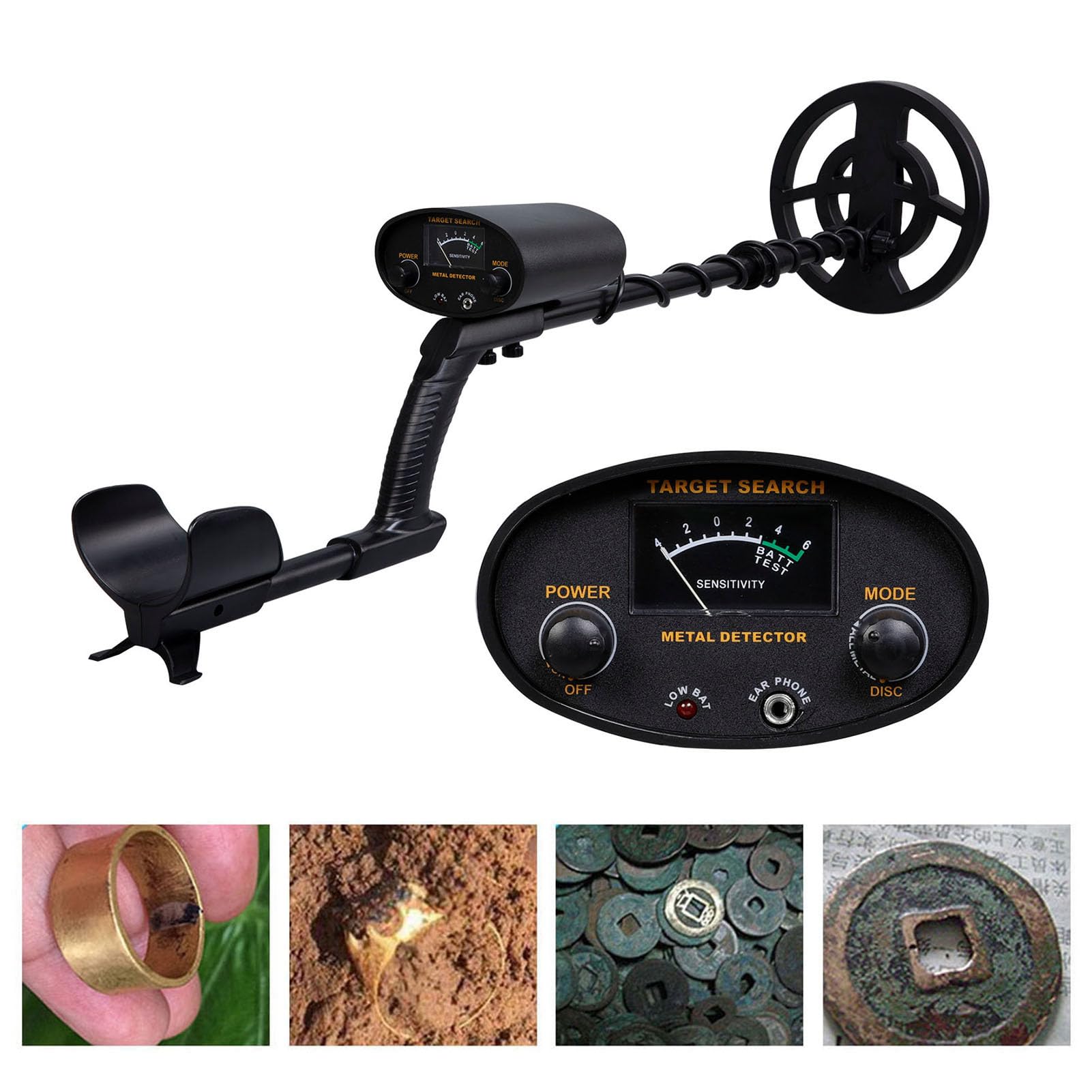 Detector de Metales Pinpointer, Juego de Herramientas de búsqueda de detectores de Metales de Mano con Auriculares para detección de Oro al Aire Libre e inspección de Seguridad