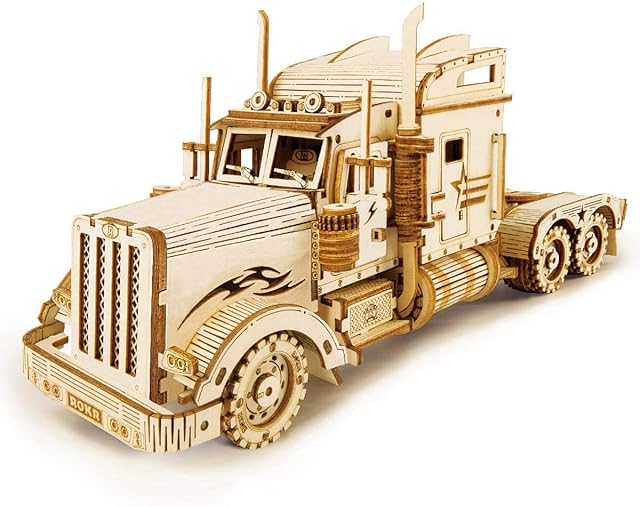 ROKR Puzzle 3D Express drewniane puzzle do modelarstwa  zestaw do budowy drewna  Boże Narodzenie, prezent urodzinowy dla młodzieży i dorosłych (ciężki ciężarowy)