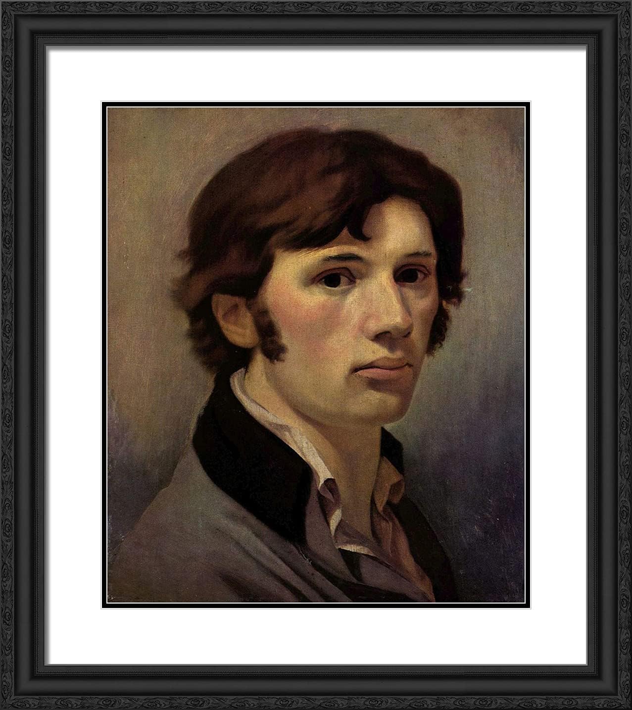 ArtDirect Runge, Philipp Otto 20x22 Black Ornate Framed Art Print with Double Matting Titled: Self Portrait
