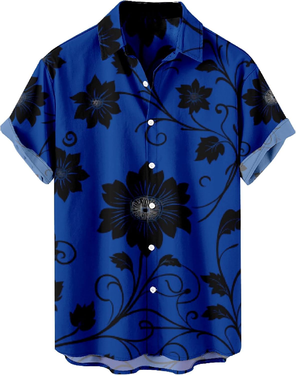 Men's Vintage Print Bowling Short Sleeve Button Down Casual Summer Cuban Beach Shirts Regular Fit Retro Hawaiian Blouse